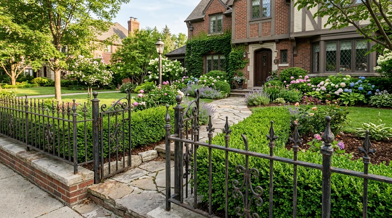 Low Decorative Fence With Flowers